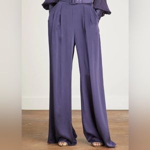 Ralph Lauren 100% Silk Navy Wide leg Pants